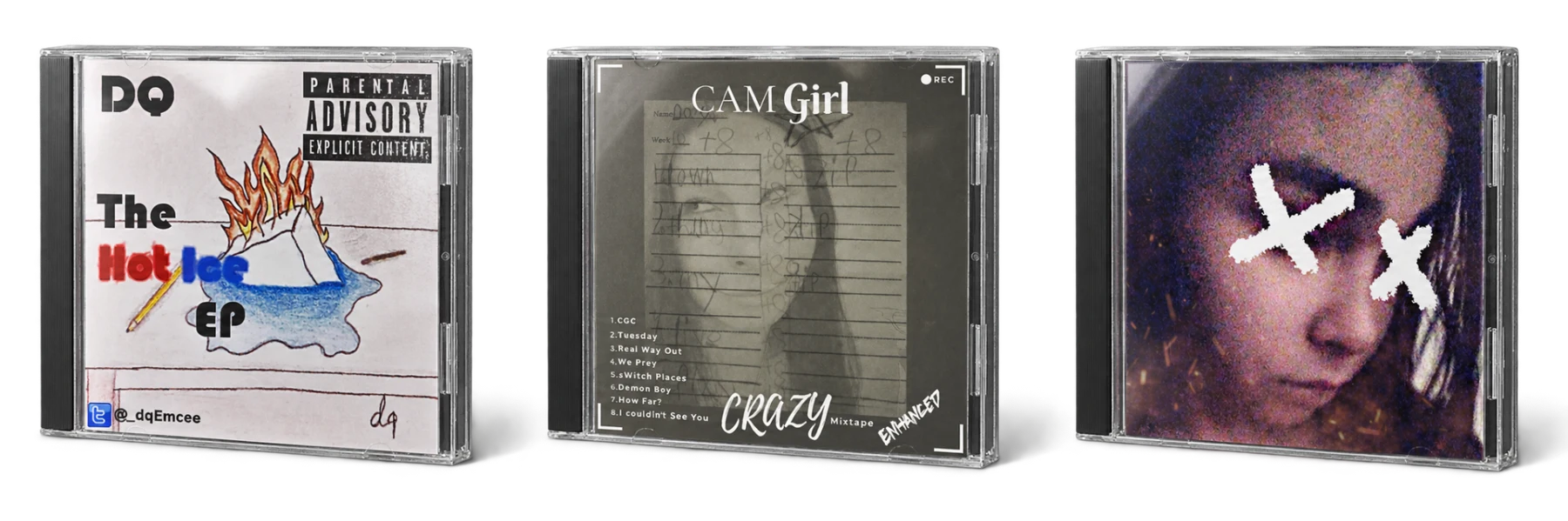 Three TS Day project covers in CD jewel cases